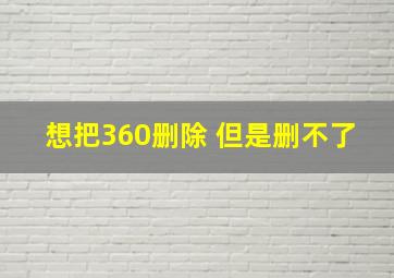 想把360删除 但是删不了